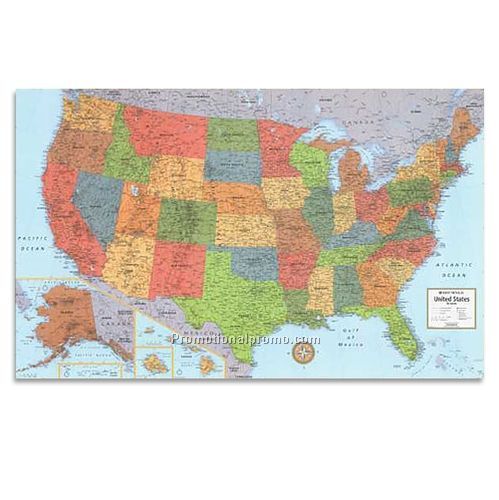 Map - Rand McNally Reduced M Series U.S. Wall Map, 32" x 21"