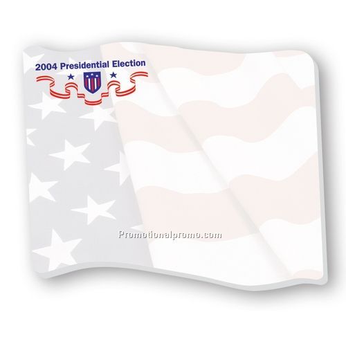 Notepad - BIC Sticky 4" x 3" Die Cut Pad 25 Sheet: Waving Flag