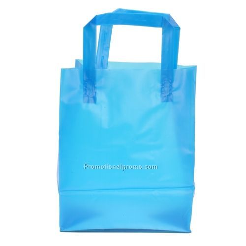 Plastic Bags - Frosted Tri-Fold Handle Shopping Bags, 8" x 10", 0.08 lbs.