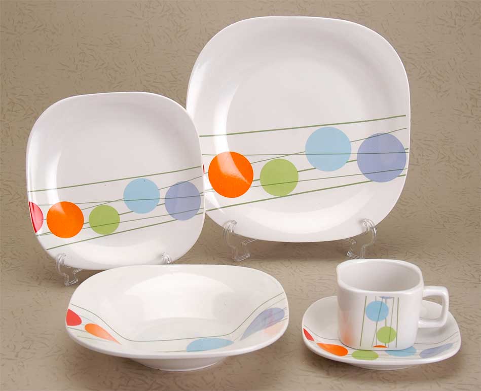 dinner set with decal
  
   
     
    
