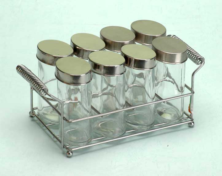cruet set with metal stand
  
   
     
    