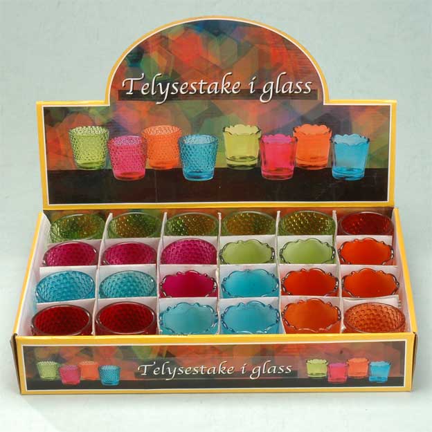 color sprayed candle holders in display tray
  
   
     
    
