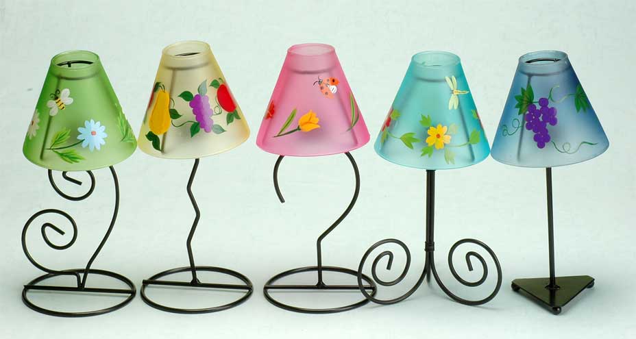 Candle holder with metal stand 
  
   
     
    