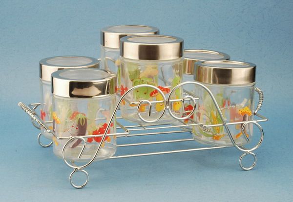 storage jar set with metal lid 
  
   
     
    