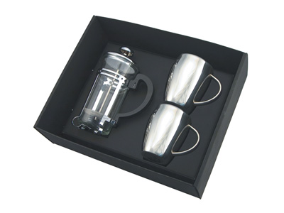 Plunger and 2 x  Mug Set