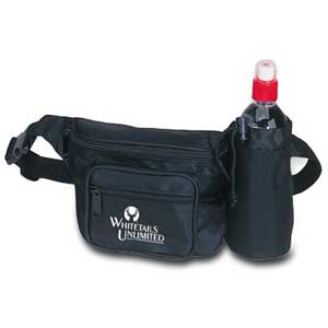 Water Bottle Fanny Pack - Three Pocket Fanny Pack with Bottle Holder