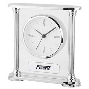 Brass Clock With Glass Accent