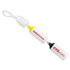 1 Highlighter, 1 Pen & Keychain