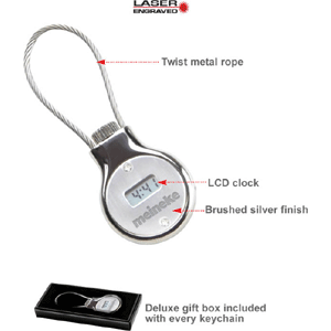 Metal LCD clock keychain