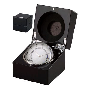 Spinning Desk Clock In Wood Box