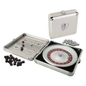 FORTUNA ROULETTE, ROUND EDGE CASE, METAL CHIPS