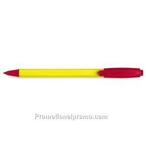 Paper Mate Sport Retractable Yellow Barrel/Red Trim, Blue Ink Ball Pen