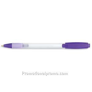Paper Mate Sport Retractable Frosted White Barrel/Translucent Purple Trim, Black Ink Ball Pen