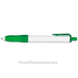 Paper Mate PC 39 Retractable White Barrel/Green Trim Ball Pen
