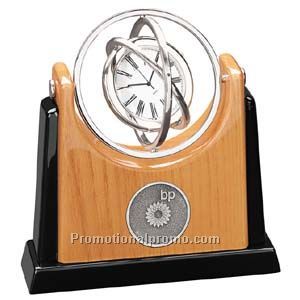 Gyroscopic Clock with Wood Base