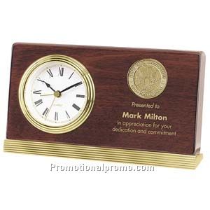 Rosewood and Brass Rectangle Clock