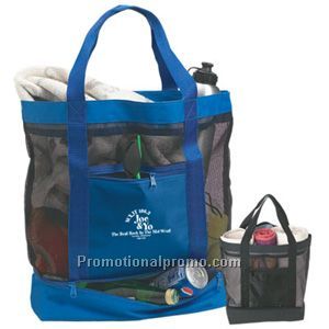 Large Mesh Tote with Kooler Bottom