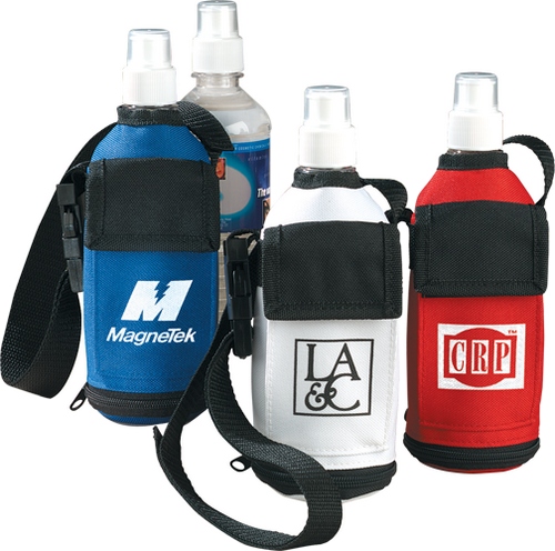 Water bottle tote with pocket