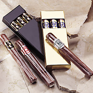 3 foil wrapped chocolate cigars in gift box