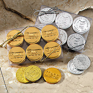 Stock coins in clear gift box