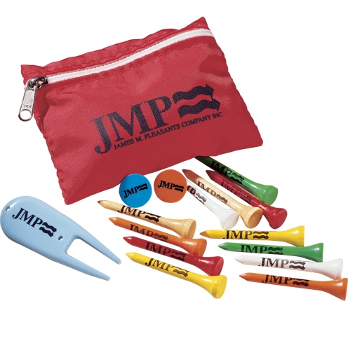 Golf tools in zippered pouch