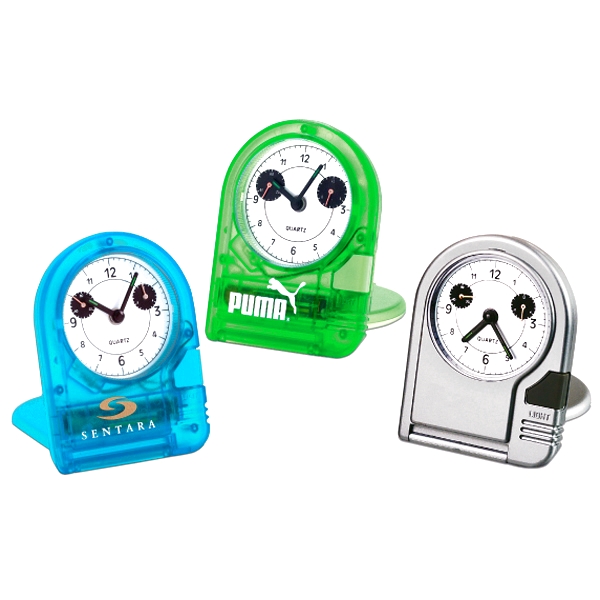 FLIP-TOP TRAVEL ALARM CLOCK