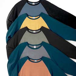 Authentic Pigment Ringspun Cotton 3/4 Sleeve Baseball Shirt