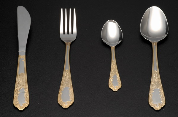 Gold-plated flatware
  
   
     
    