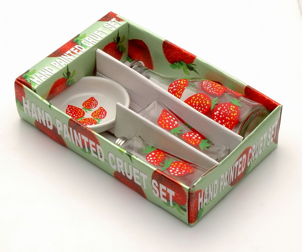 hand painted cruet set with display tray
  
   
     
    