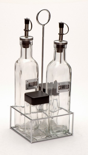 cruet set with metal stand
  
   
     
    