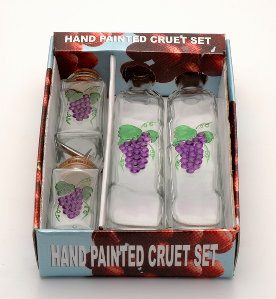 hand painted cruet set with display tray
  
   
     
    