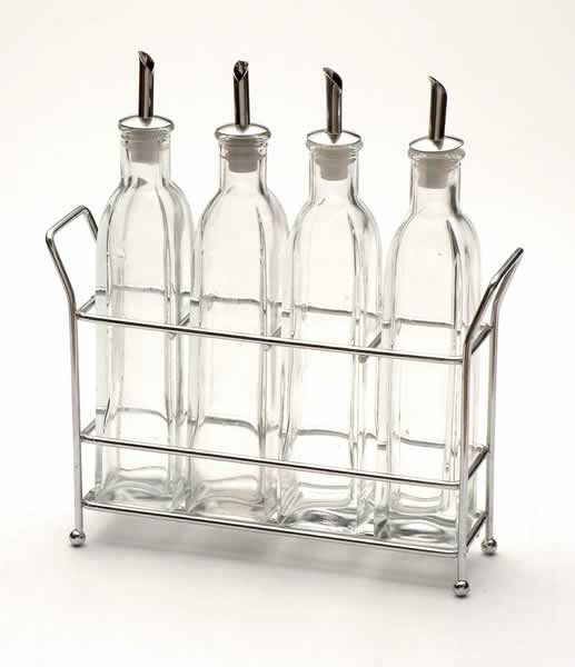 oil and vinegar set with metal stand
  
   
     
    