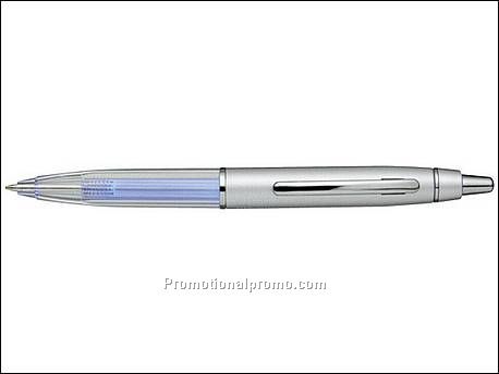 Balpen met lichtje. Met blauw licht. ...