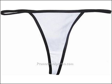 Bella Contrast Thong Bikini, White/BK