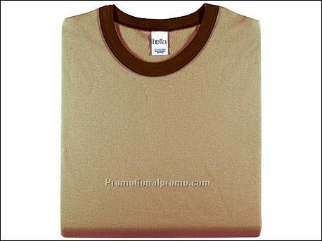 Bella T-shirt Ringer S/S, Tan/Chocolate