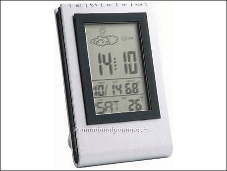 Bureau Weerstation. Alarmklok met sno...