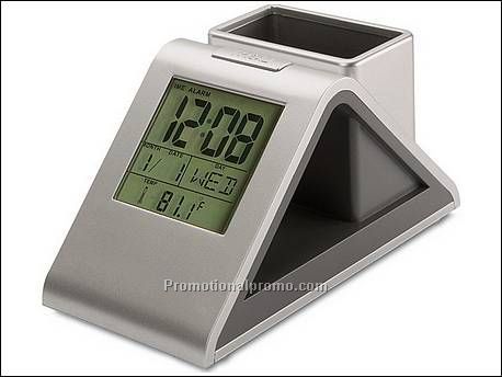 Bureauklok en telefoonhouder