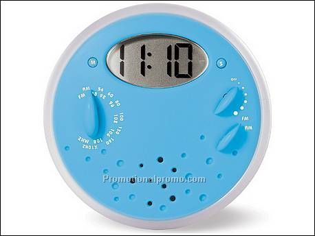 Doucheradio met tijds- en...