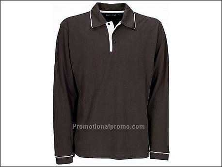 Fashion polo met lange mouwen. Kraag ...