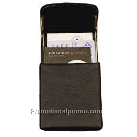 Flip up business card holder