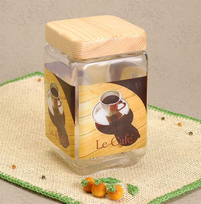 glass container with decal
  
   
     
    