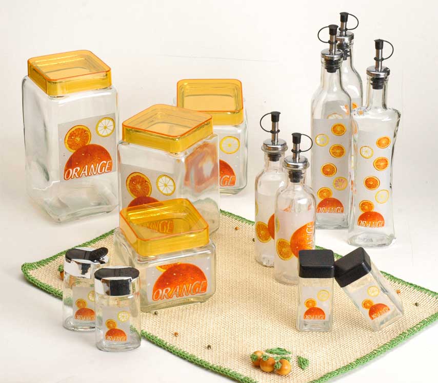 storage container set & cruet set with decals
  
   
     
    