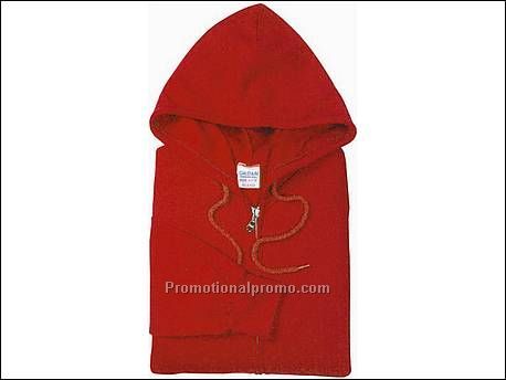 Gildan Full Zip Hooded Sweater, 40 Red