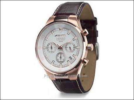 Horloge met messing kast in rood...