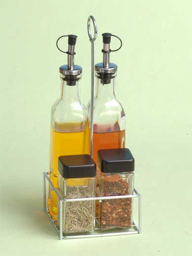 cruet set with metal stand
  
   
     
    