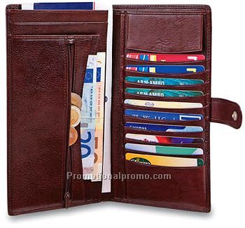 ORIENT EXPRESS TRAVEL WALLET - Travel wallet with zip pocket, cards holder and button closure.  VT L