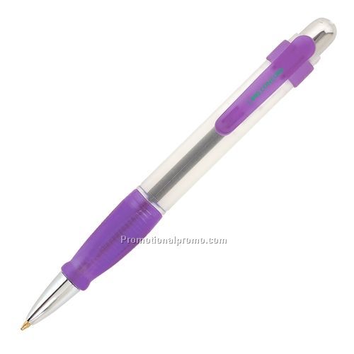 Pen - Bic, Plunger Action Rectractable Clear Ballpoint