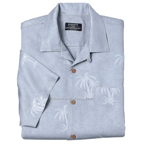 Shirt - Port Authority, Signature Palm Tree Jacquard Camp Shirt