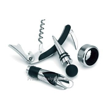 Wine set in wooden box