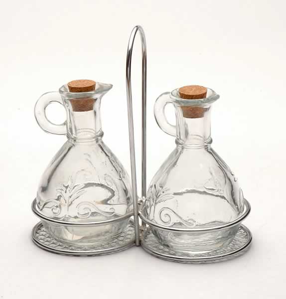 oil and vinegar set with metal stand
  
   
     
    